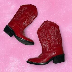 Old West 8116 Red Cowboy Boots For Children/Toddler